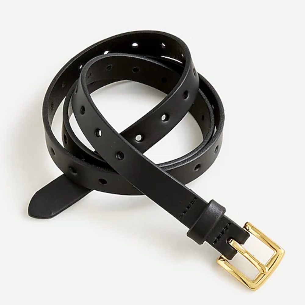 J Crew Women’s Perforated Italian Leather Belt, Size XS/S